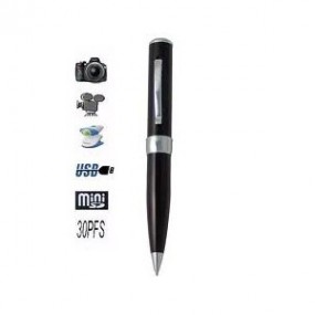 Stylo avec caméra cachée couleur et DVR - Détecteur de son - Carte micro SD jusqu’à 32 Go