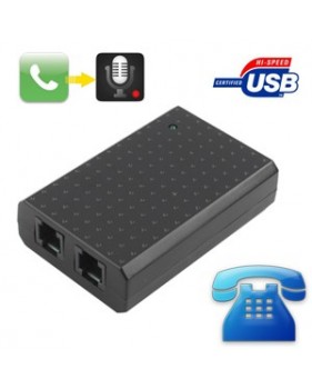 Enregistreur téléphonique avec 2 x prise RJ11 - USB