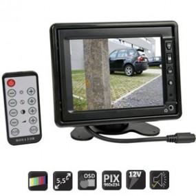 Moniteur couleur LCD-TFT 5.6" - 12V - avec télécommande