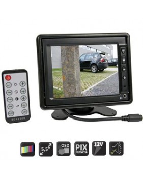 Moniteur couleur LCD-TFT 5.6" - 12V - avec télécommande
