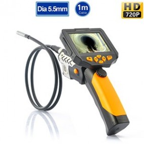 Caméra d’inspection HD 720p  - CMOS 1/3" - Ecran LCD 3.5" - 1 mètre longueur + DVR et Lampe torche LED