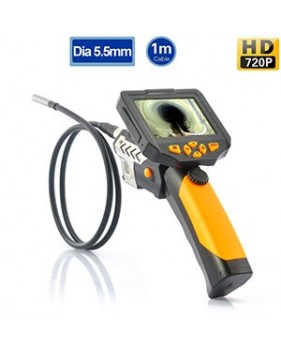 Caméra d’inspection HD 720p  - CMOS 1/3" - Ecran LCD 3.5" - 1 mètre longueur + DVR et Lampe torche LED