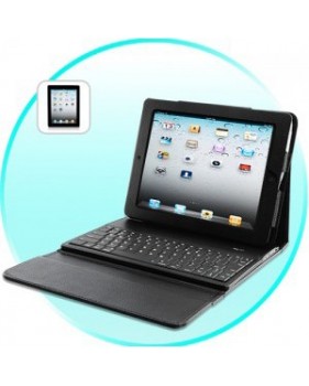 Housse en cuir avec clavier QWERTY sans fil BLUETOOTH pour iPad 2/ iPad 3