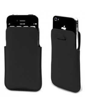 Etui pocket slim en cuir - noir - pour iPhone 4