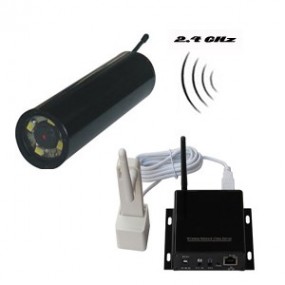 Caméra couleur sans fil portable - 480 lignes TV - Angle de vue 62° + Récepteur sans fil 2.4 GHz avec module Wifi