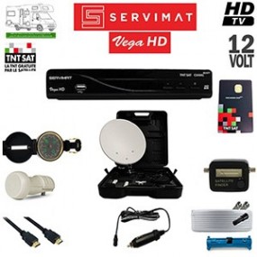 Pack Satellite Camping TNTSAT Servimat VEGA HD - 12 Volts + Parabole 35 cm - via Astra 19.2°