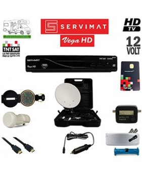 Pack Satellite Camping TNTSAT Servimat VEGA HD - 12 Volts + Parabole 35 cm - via Astra 19.2°