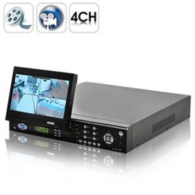Enregistreur DVR numérique - H.264 -  4 canaux - avec écran 7"