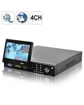 Enregistreur DVR numérique - H.264 -  4 canaux - avec écran 7"