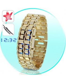 Gold Samurai - Montre LED style Japonais