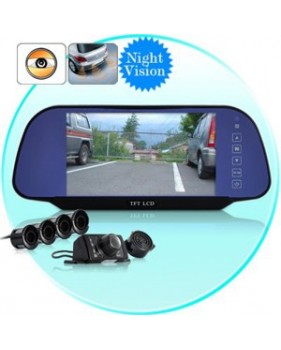 Caméra de recul + Capteur de recul + Ecran -  Rétrovisseur LCD