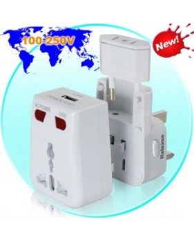 Adaptateur de prise international avec port de chargement USB
