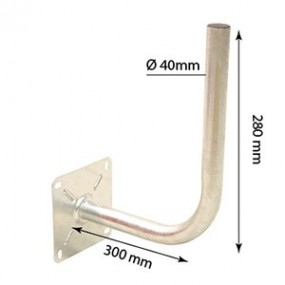 Bras Coudé en Acier Galvanisé - Ø 40mm - Déport 30 cm - Hauteur 28cm