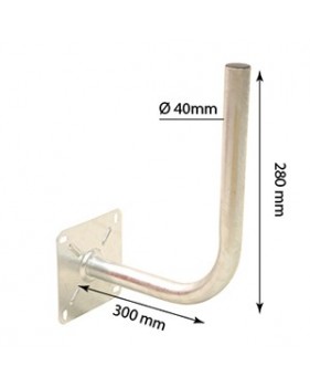 Bras Coudé en Acier Galvanisé - Ø 40mm - Déport 30 cm - Hauteur 28cm