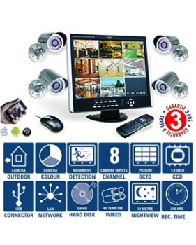 Kit surveillance couleur complet - Écran TFT 15 (38cm)