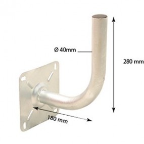 Bras Coudé en Acier Galvanisé - Ø 40mm - Déport 18 cm - Hauteur 28cm
