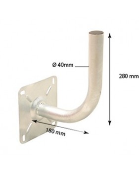 Bras Coudé en Acier Galvanisé - Ø 40mm - Déport 18 cm - Hauteur 28cm