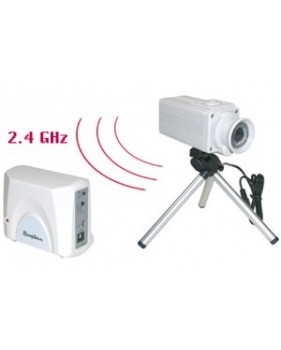 Caméra couleur sans fil CMOS 1/3" - 300 Lignes TV - étanche + Récepteur sans fil 2.4 GHz A/V - 4 canaux
