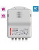 Amplificateur intérieur réseau 4 sorties - 12 à 20dB + VR 5-65Mhz - Cahors CAVR 420