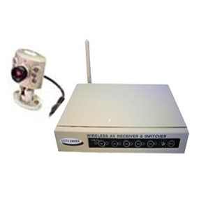 Caméra couleur sans fil CMOS 1/3" - 380 lignes TV + Récepteur sans fil 1.2 GHz A/V - 4 canaux