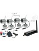 Kit 4 caméras couleur sans fil CMOS 1/3’’ - 380 lignes TV - 2.4Ghz - IR + Mini récepteur DVR USB