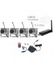 Kit 4 caméras couleur sans fil CMOS 1/3" - 380 Lignes TV - 2.4 Ghz + Mini récepteur DVR USB