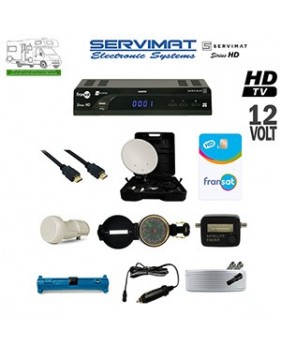 Pack Satellite Camping FRANSAT Servimat SIRIUS HD - 12 Volts - Parabole 35 cm - via Eutelsat 5WA