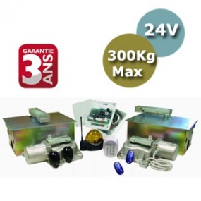 Kit automatisme enterré confort 24V - longueur vantail 2 m max - poids vantail 300 Kg max