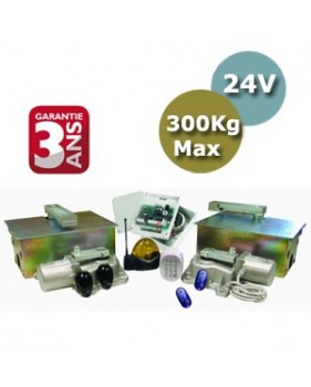 Kit automatisme enterré confort 24V - longueur vantail 2 m max - poids vantail 300 Kg max
