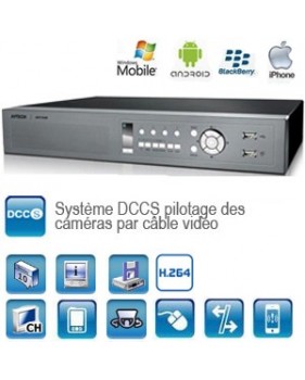 Enregistreur DVR - H.264 - 4 cannaux - DCCS - compatible iPhone, BlackBerry, Windows mobile 3G avec Télécommande IR
