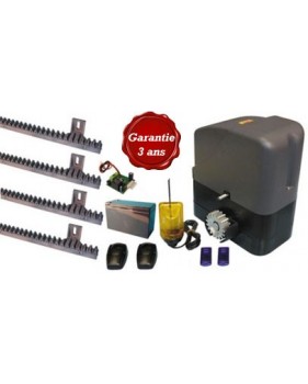 kit coulissant 12V - bloquant - poids portail 400 kg max - cycles intensifs - garantie 3 ans