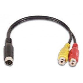 Câble d’adaptation MINI-DIN mâle vers  2 x fiche RCA femelle