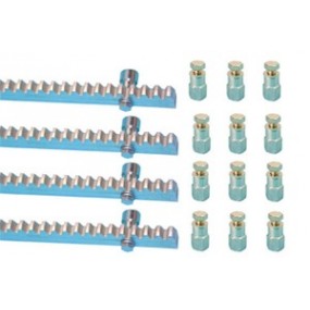 Crémaillère zinguée 4 métres (30 x 12 mm)  + 12 supports pour portail coulissant