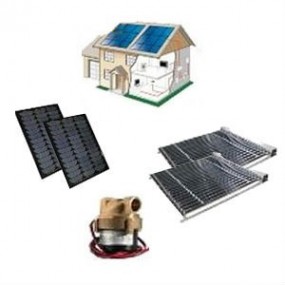 KIT 12 Volts complet capteur a  tubes sous vide avec circulateur et 2 panneaux solaire 10 Watts