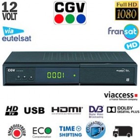 Terminal numérique Fransat HD + Viaccess Fransat sur Eutelsat 5WA - 12V + Cordon HDMI offert