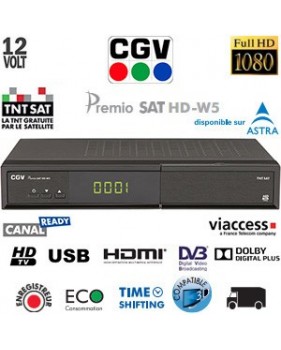 Terminal numérique TNTSAT HD - Canal Ready - 12 Volts+carte Viaccess TNTSAT (4 ans)/Astra 19.2°+Cordon HDMI offert