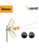 Antenne V ZENIT Televes - UHF C21-58/59/60 Réglable - TNT HD - Technologie CSG - LTE Ready - Gain 15 dB