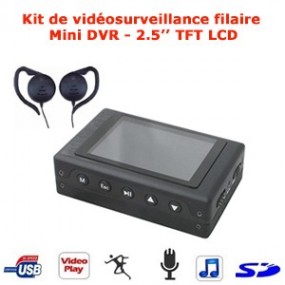 Kit de vidéosurveillance oreillette avec mini DVR portable – Sécurisez vos environnements en toute discrétion