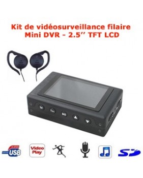 Kit de vidéosurveillance oreillette avec mini DVR portable – Sécurisez vos environnements en toute discrétion