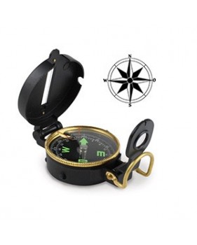 Boussole Lensatic avec Couvercle et Viseur en plastique