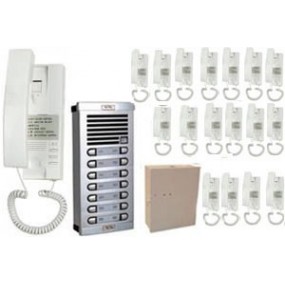 Portier audio collectif - 18 Combines interphone + Platine de rue pour interphone 18Bp