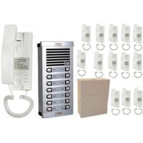 Portier audio collectif - 14 Combines interphone + Platine de rue pour interphone 14Bp