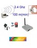 Caméra couleur sans fil CMOS 1/3" - 380 Lignes TV + Récepteur 4 canaux 2.4 GHz A/V