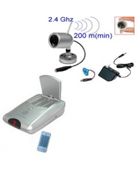 Caméra couleur sans fil CMOS 1/3" - 380 Lignes TV- étanche - IR + Récepteur sans fil A/V 2.4 GHz avec télécommande