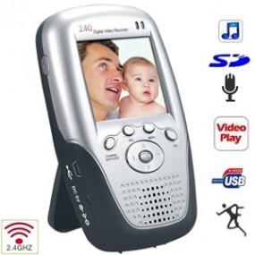 Enregistreur DVR portable sans fil 2.4GHz - écran TFT LCD 2.5" - 4 canaux - Mémoire intégrée 128Mo  - USB