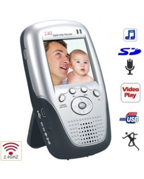 Enregistreur DVR portable sans fil 2.4GHz - écran TFT LCD 2.5" - 4 canaux - Mémoire intégrée 128Mo  - USB