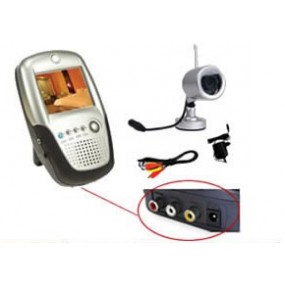 Kit caméra couleur sans fil CMOS 1/3 -380 lignes TV - 2.4Ghz - 12 Leds IR + Mini DVR LCD 2,5