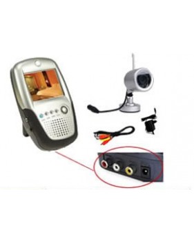 Kit caméra couleur sans fil CMOS 1/3 -380 lignes TV - 2.4Ghz - 12 Leds IR + Mini DVR LCD 2,5