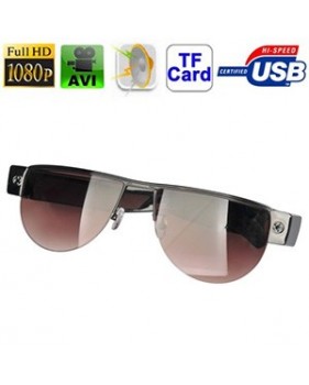 Lunette de soleil avec caméra cachée couleur HD 1080p + DVR - 5 mégapixels - Jusqu’à 32 Go