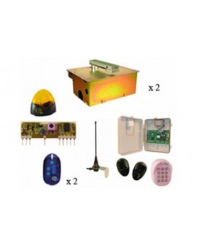 Kit automatisme enterrée confort 230V bloquant - longueur vantail 2 m max - poids vantail 300 Kg max - ouverture 180° max